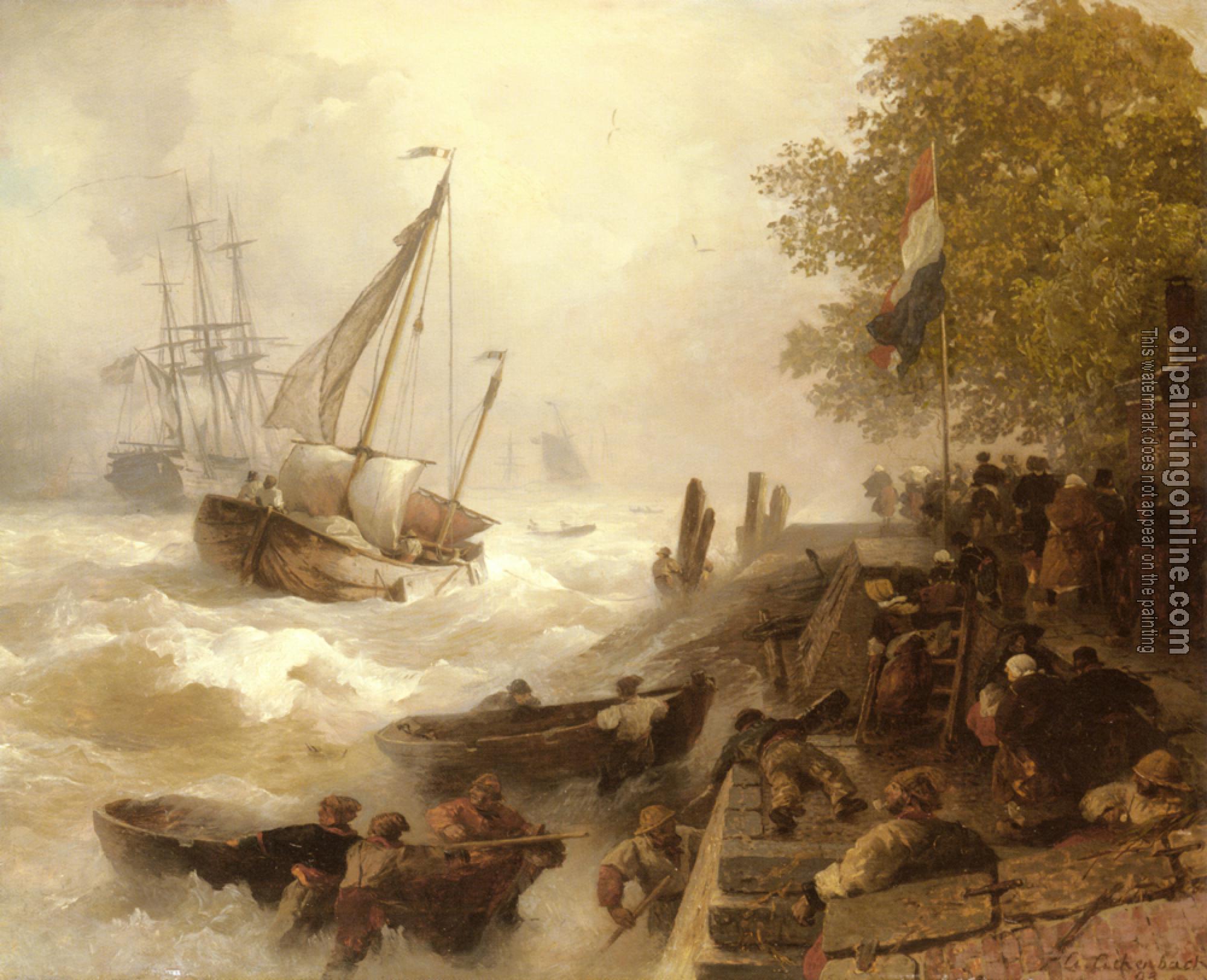 Achenbach, Andreas - Return To Harbour In Rough Seas